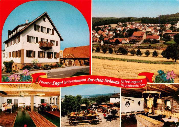 Krumbach Odenwald Pension Engel Grillrestaurant Zur alten Scheune Kegelbahn Terr