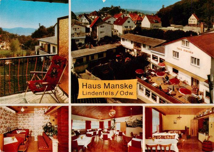 Lindenfels Odenwald Haus Manske Gastraeume Terrasse  Panorama