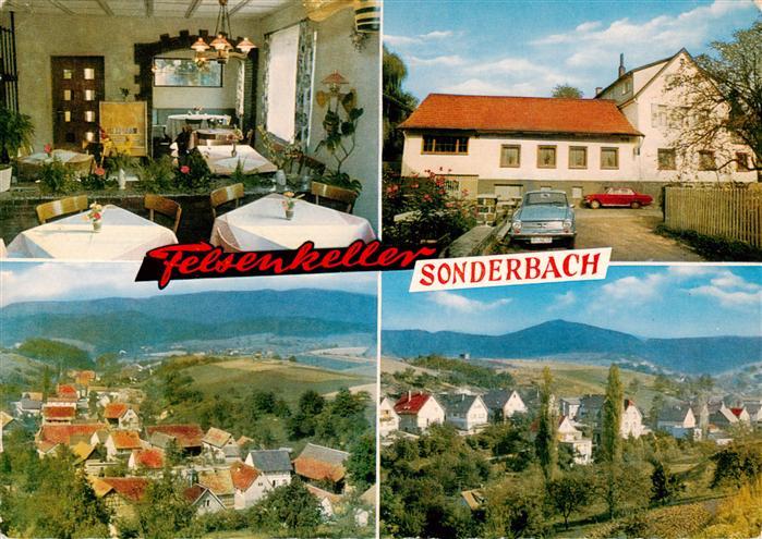 Sonderbach Gasthaus Pension Felsenkeller Gastraum Panorama