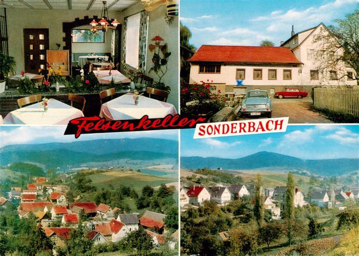 Sonderbach Gasthaus Pension Felsenkeller Gastraum Panorama