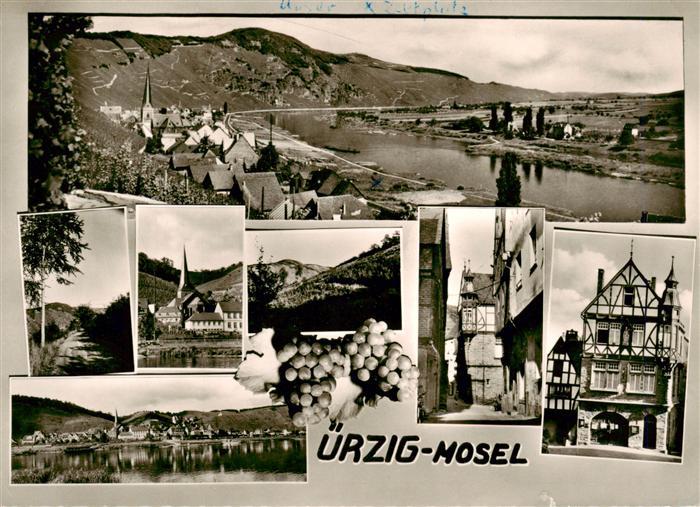 uerzig Moselpanorama Teilansichten Gasse Fachwerkhaus