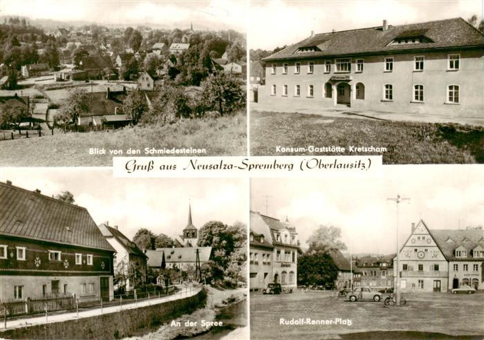 Neusalza-Spremberg Blick von den Schmiedesteinen Konsum Gaststaette Krescham Spr