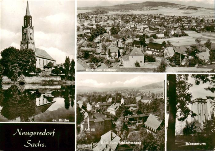 Neugersdorf Sachsen Ev Kirche Blick zum Kottmar Blick zum Schlechteberg Wassertu