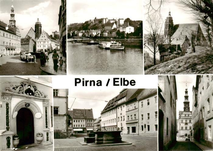 Pirna Elbe Markt Schloss Sonnenstein Marienkirche Portal am Hotel Deutsches Haus