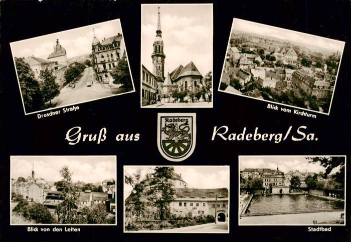 Radeberg Sachsen Dresdner Strasse Blick vom Kirchturm Blick von den Leiten Stadt