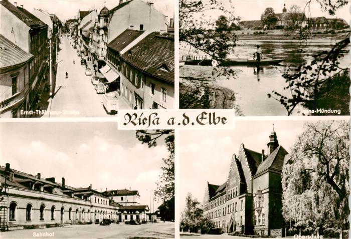 Riesa Sachsen Ernst Thaelmann Strasse Jahna Muendung Bahnhof Oberschule