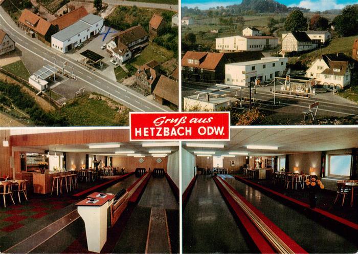 Hetzbach Beerfelden Odenwald Hessen Gasthaus Zur Krone Fliegeraufnahme Kegelbahn