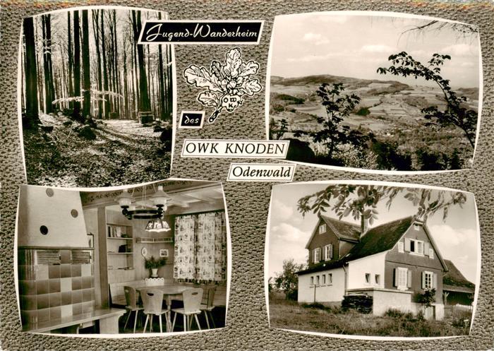 Knoden Lautertal Odenwald Jugend Wanderheim des OWK Knoden Gaststube Panorama