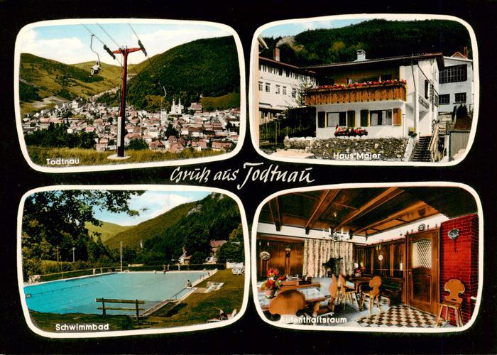 Todtnau Schwarzwald BW Ortsansicht Haus Maier Schwimmbad Aufenthaltsraum