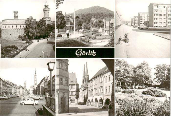 Goerlitz  Sachsen Kaisertrutz Reichenbacher Turm Leninplatz Rathausturm und Moen