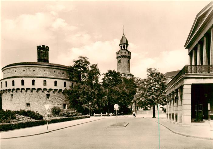 Goerlitz  Sachsen Kaisertrutz Reichenbacher Turm und Portal des Gerhart Hauptman