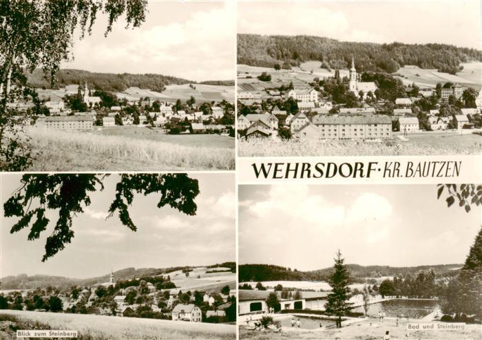 Wehrsdorf Sachsen Panorama Blick zum Steinberg Freibad