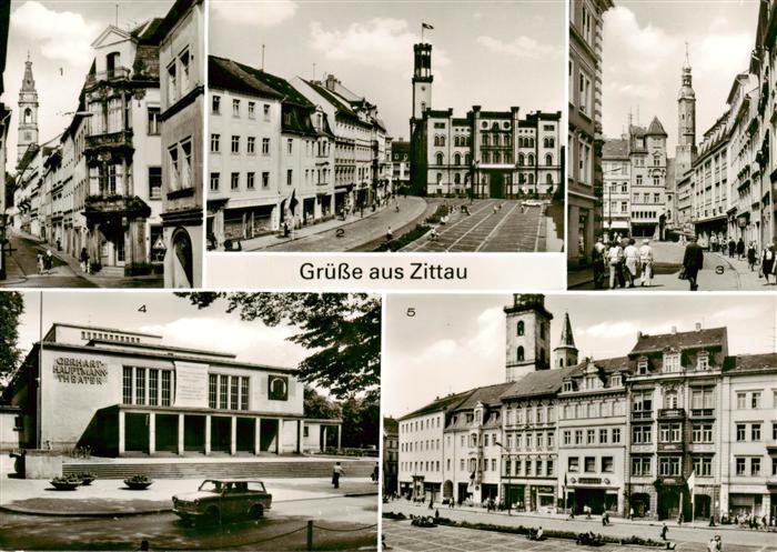 Zittau Bautzner Strasse Platz der Jugend Rathaus Blick zur Klosterkirche Gerhart