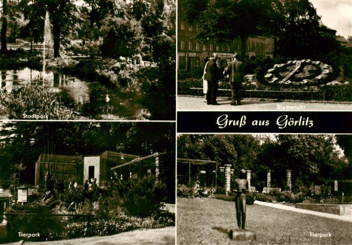 Goerlitz  Sachsen Stadtpark Blumenuhr Tierpark Details