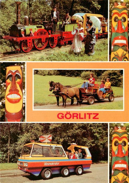 Goerlitz  Sachsen Park der Thaelmann Pioniere Oldtimer Pioniereisenbahn Ponygesp