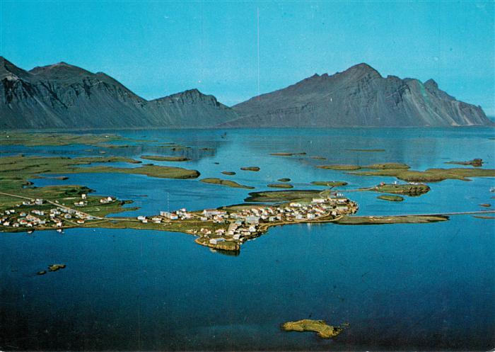 Hoefn Iceland i Hornafiroi Fliegeraufnahme