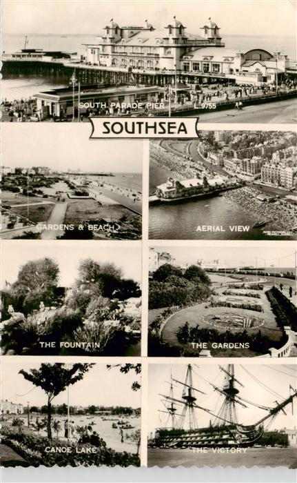 Southsea Portsmouth UK South Parade Pier Gardens and Beach Aerial View The Fount