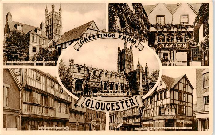 Gloucester  UK Old Parliament House Palace Yard New Inn Cathedral from South Gol