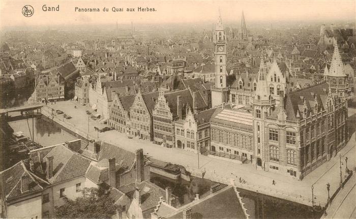Gand Belgien Panorama du Quai aux Herbes