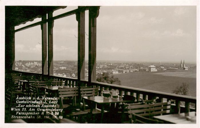 Wien AT Blick von der Veranda der Gastwirtschaft Zur schoenen Aussicht