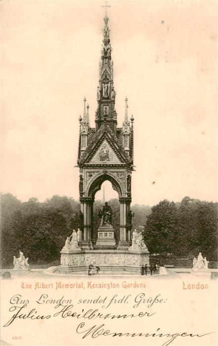 London  UK The Albert Memorial Kensington Gardens