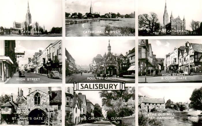 Salisbury   Wiltshire UK Cathedral River High Street Poultry Cross Close Gate St