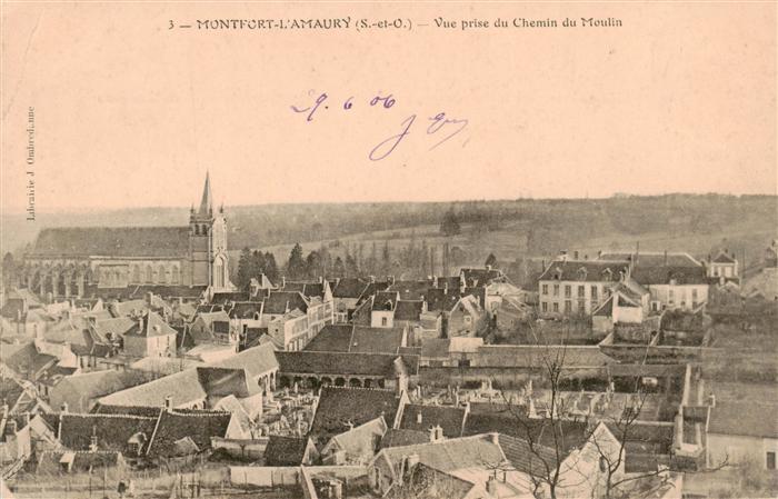 Montfort-l Amaury 78 Yvelins Vue prise du Chemin du Moulin