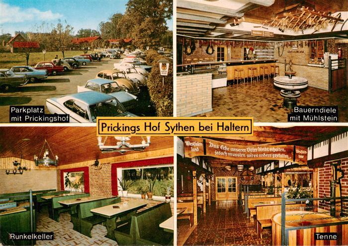 Sythen Haltern Parkplatz mit Prickingshof Bauerndiele mit Muehlstein Runkelkelle
