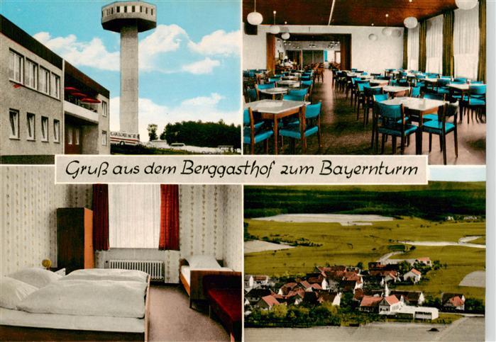 Zimmerau Rhoen-Grabfeld Berggasthof Zum Bayernturm Gastraum Zimmer Panorama