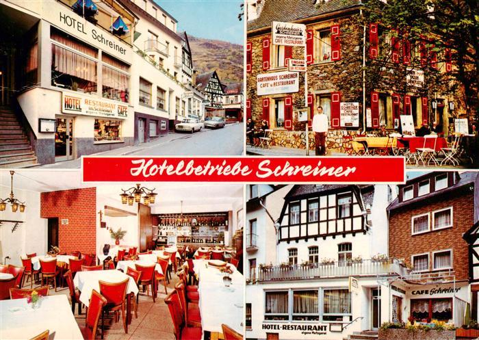 Kamp-Bornhofen Rhein Hotelbetriebe Schreiner Gastraum Cafeterrasse