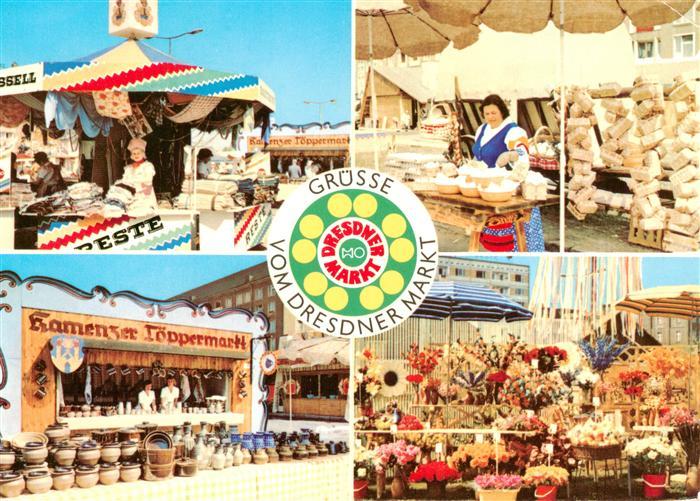 Dresden Elbe Dresdner Markt Teilansichten