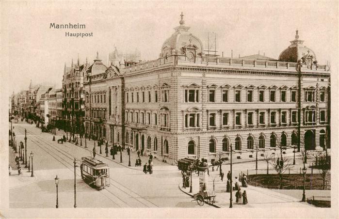Strassenbahn Tramway-- Mannheim Hauptpost