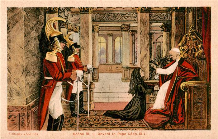 Papst Pope Pape Sodior Scene 10 Devant te Papa Leon XIII