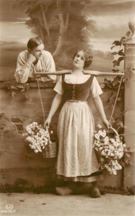 Foto EAS Nr. Nr. 09830/5  Frau bluemen Mann
