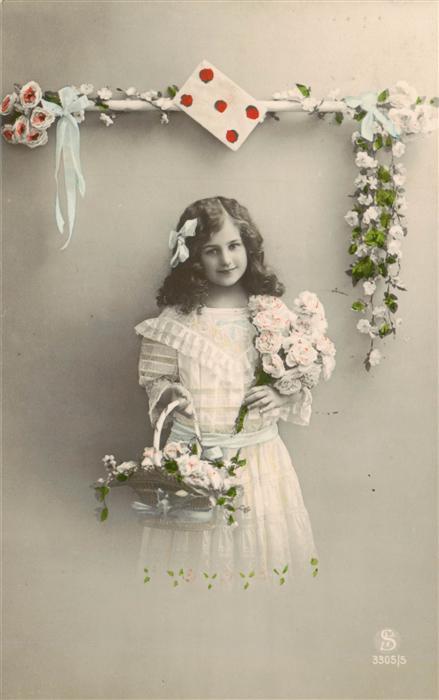 Foto SLJFF Nr. Nr. 3305/5 Kind Blumen