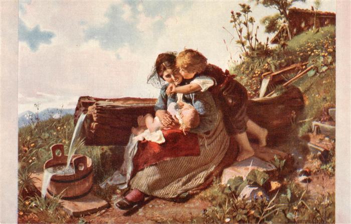 Grob K Kuenstlerkarte J.P.P. Nr. 1023 Le bonheur maternet Stesti mateino
