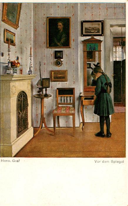 Graf Hermann Kuenstlerkarte Vor dem Spiegel