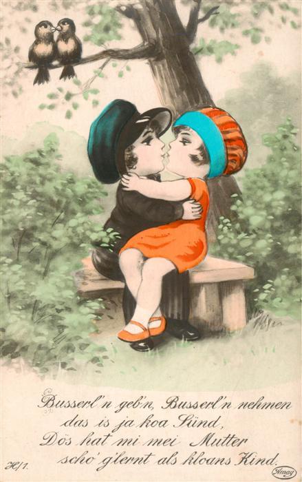 Verlag Amag Nr. Nr. H/1 Kuss Kinder Vogel