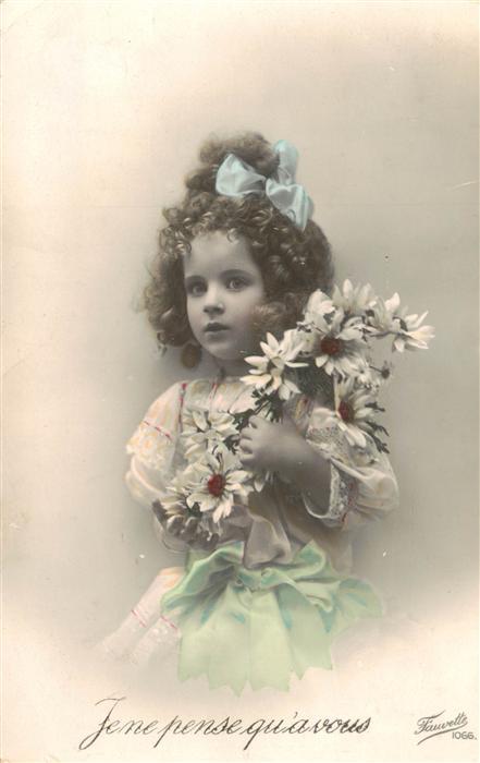 Foto Fauvette Nr. Nr. 1066 Jene pense quavous Kind Blumen