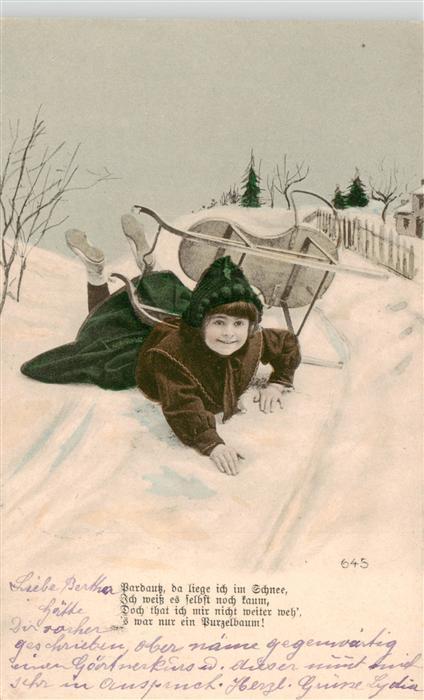 Kinder Child Enfants Schliten Schnee