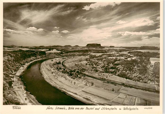 Foto Hahn Nr. Nr. 11570 Saechs. Schweiz Bastei Lilienstein Koenigstein