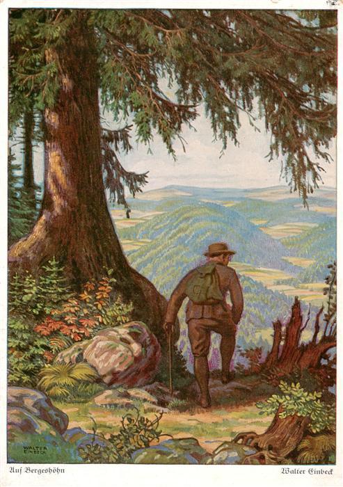 Einbeck Walter Kuenstlerkarte Auf Bergshoehen