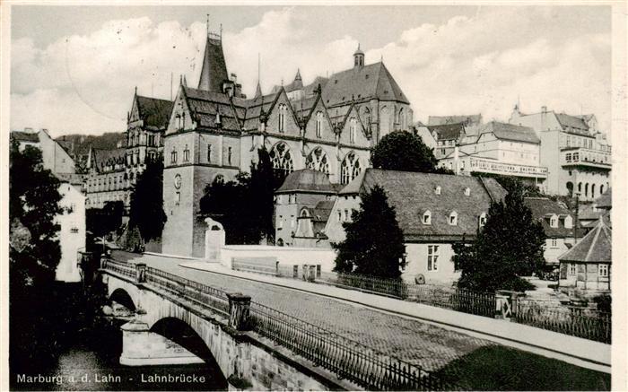 Marburg  Lahn Ortspartie Lahnbruecke