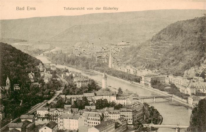 Bad Ems Totalansicht von der Baederley