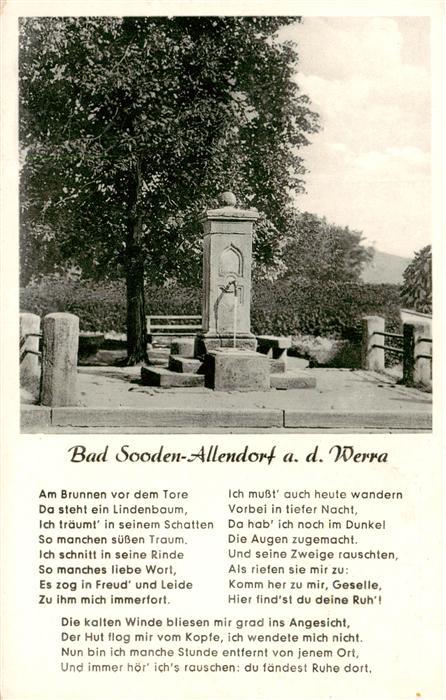 Bad Sooden-Allendorf Zimmersbrunnen Gedichttext Am Brunnen vor dem Tore