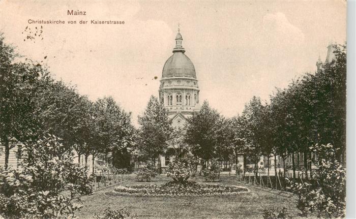 Mainz  Rhein Christuskirche von der Kaiserstrasse