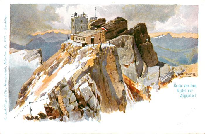 Zugspitze Garmisch-Partenkirchen Gipfelhaus Illustration