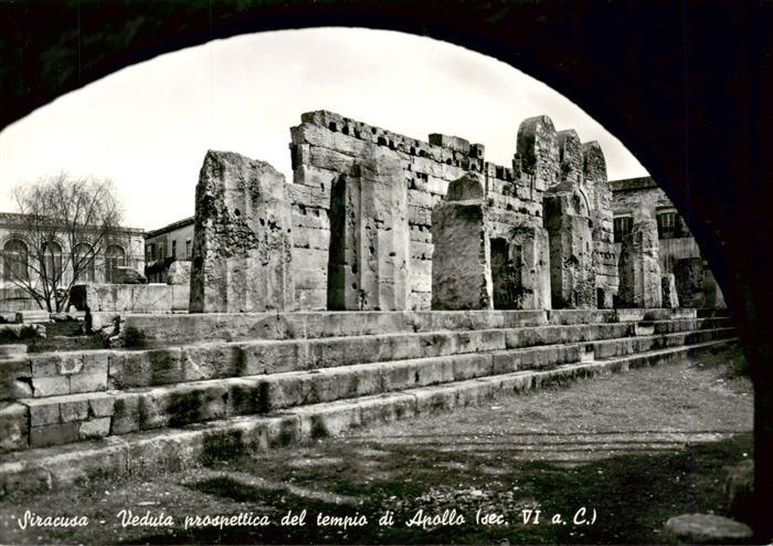 Siracusa Syrakus Sicilia Veduta prospettica del tempio di Apollo