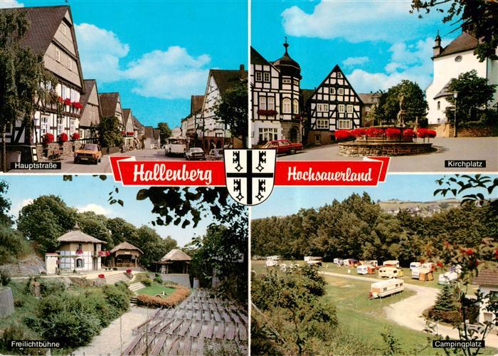 Hallenberg Hauptstrasse Kirchplatz Freilichtbuehne Campingplatz