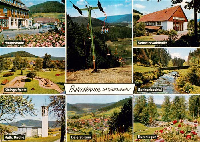 Baiersbronn Schwarzwald Hauptstrasse Kleingolfplatz Kath Kirche Lift Schwarzwald